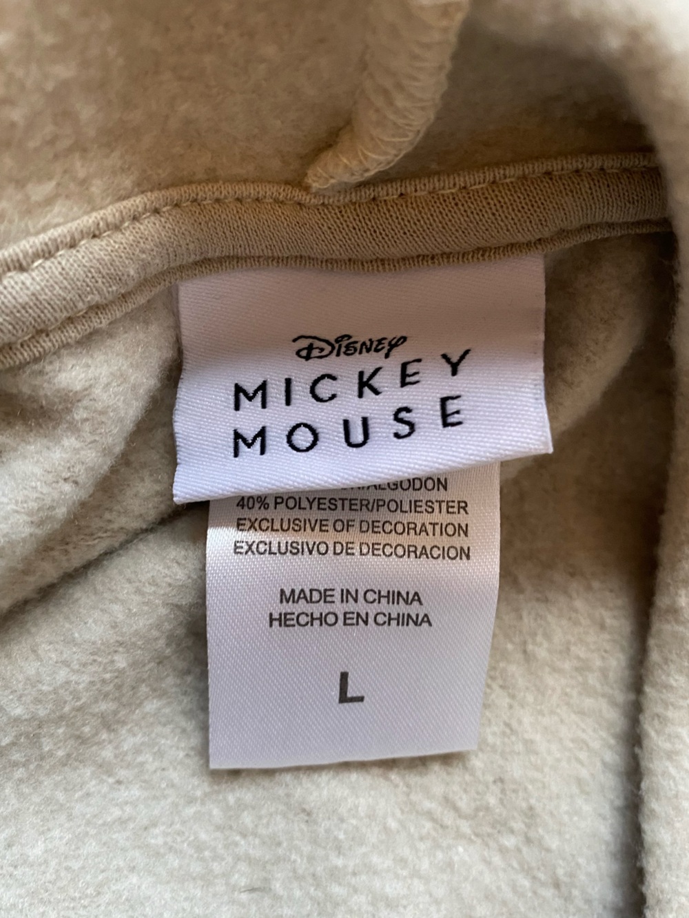 Disney beige Mickey Face Hoodie - Picture 3 of 6